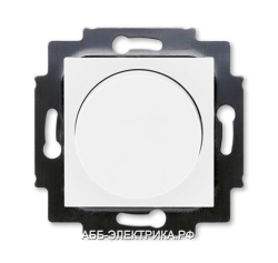 Диммер поворотно-нажимной , 600Вт для ламп накаливания, цвет Белый/Белый, Levit, ABB